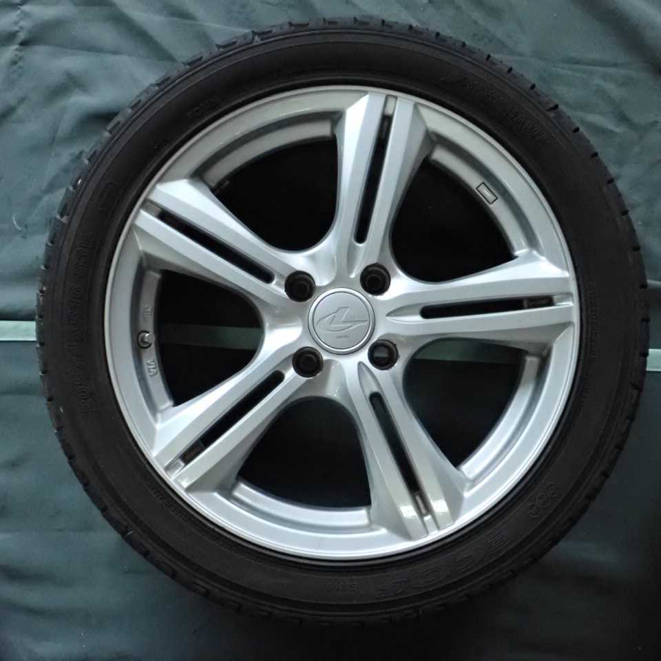  Heisei era 24 year Vitz NSP130 previous term remove LEONIS Leonis aluminium wheel tire 4 pcs set 4 hole 205/45R16 used prompt decision 