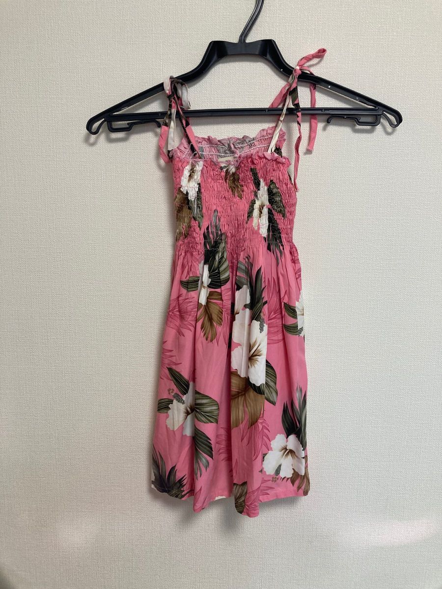 美品　アロハシャツ　ファミリー用３枚セット　ピンク　花柄　同色同柄　ハワイ　旅行　結婚式　ウェディング