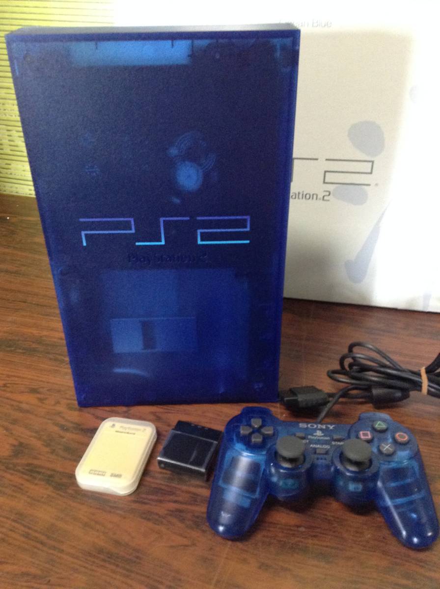 SCPH-37000 Ocean Blue Console PlayStation 2 PS2 SONY w/box Tested PlayStation 2 オーシャン・ブルー 動作確認済 C778_画像3