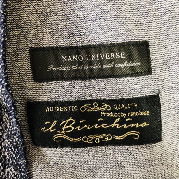 ナノユニバース『大人の色気』NANO UNIVERSE　スーツ　セットアップ　テーラードジャケット　M　ネイビー　ヘリンボーン　ストレッチ　_画像3