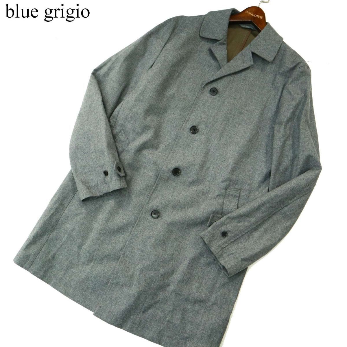 Blu e Grigio ブルーエグリージオ 秋冬 ウール シングル コート Sz.3L　メンズ グレー 大きいサイズ 特大 ビジネスにも　A3T12328_A#N_画像1