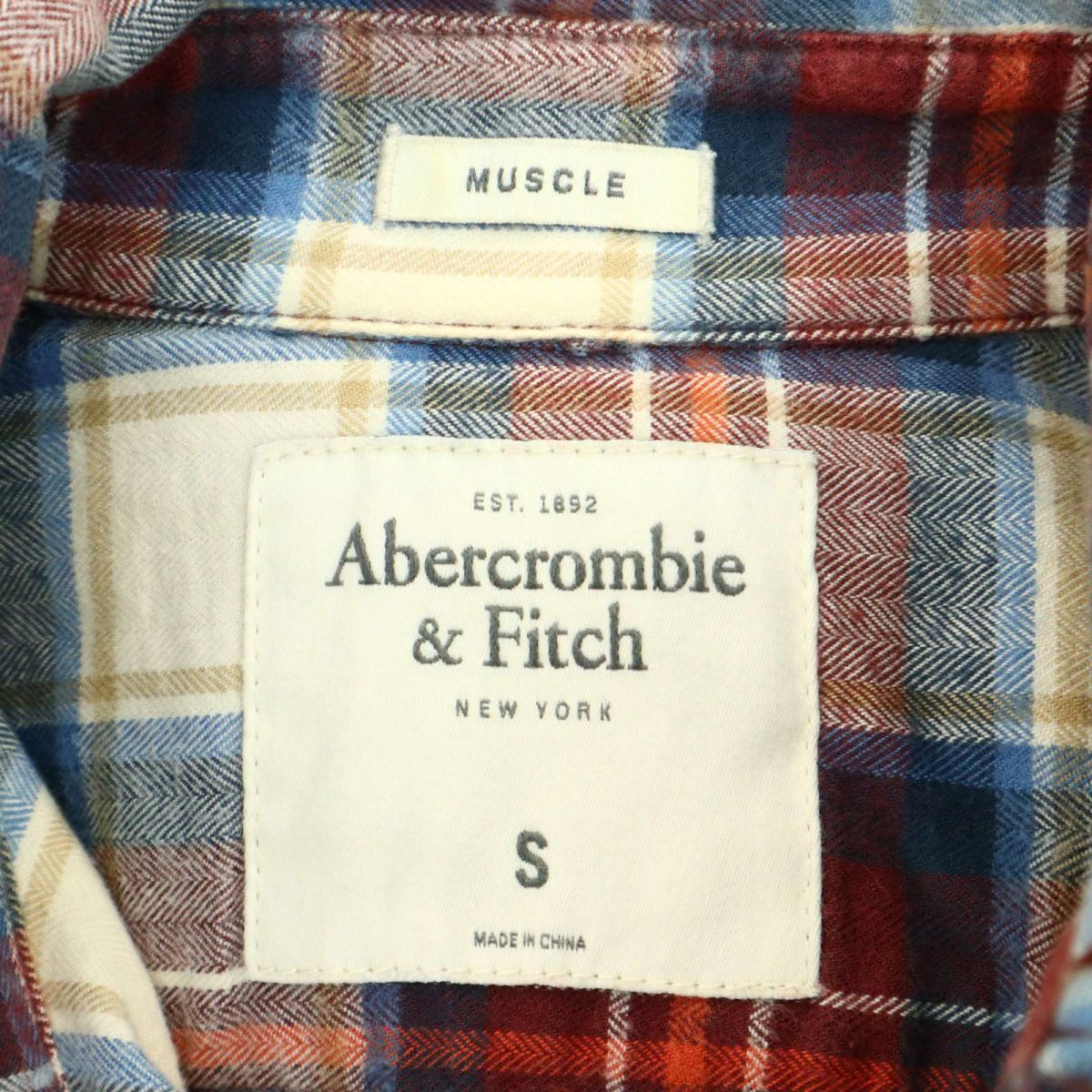 Abercrombie&Fitch Abercrombie & Fitch autumn winter long sleeve Work * check flannel shirt Sz.S men's A3T12646_A#B