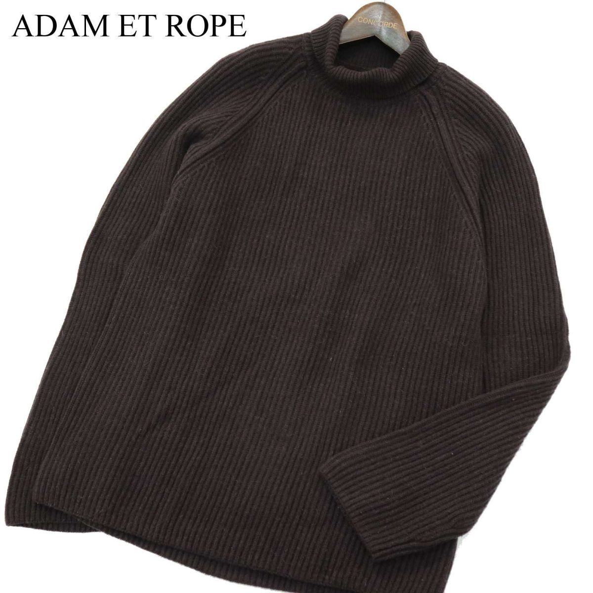 ADAM ET ROPE アダム エ ロペ 秋冬【山形ニット】ウール&アルパカ ROYALBABY オフタートル ニット セーター Sz.M　メンズ　A3T13364_B#K_画像1