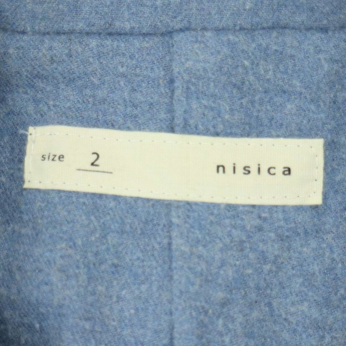 nisica ニシカ 秋冬 メルトン ウール★ スタンドカラー ジャケット Sz.2　メンズ ネイビー 日本製　A3T13217_B#N_画像5