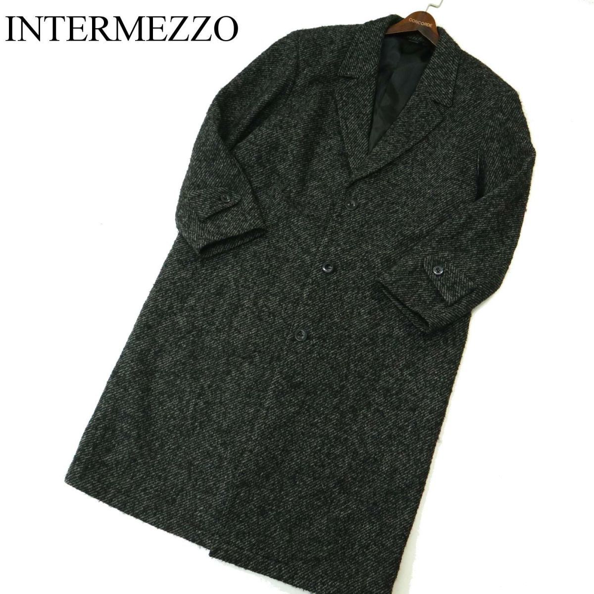 INTERMEZZO インターメッツォ ダーバン 秋冬 ウール★ ツイード ロング チェスター コート Sz.L　メンズ　A3T13199_B#N_画像1