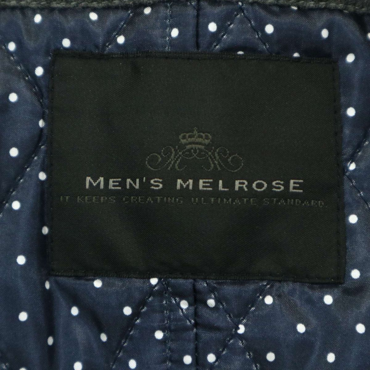 MEN'S MELROSE メンズメルローズ 秋冬 中綿 ライナー★ メルトン ウール ダッフル コート Sz.3　メンズ　A3T13321_B#N_画像6