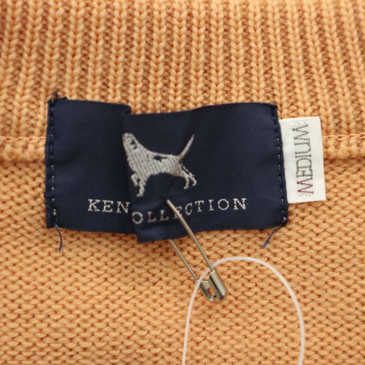 【新品 未使用】 KEN COLLECTION ケンコレクション 石津謙介 ウール100％ 犬 刺繍 ニット セーター Sz.M　メンズ 日本製　A3T13175_B#K_画像8