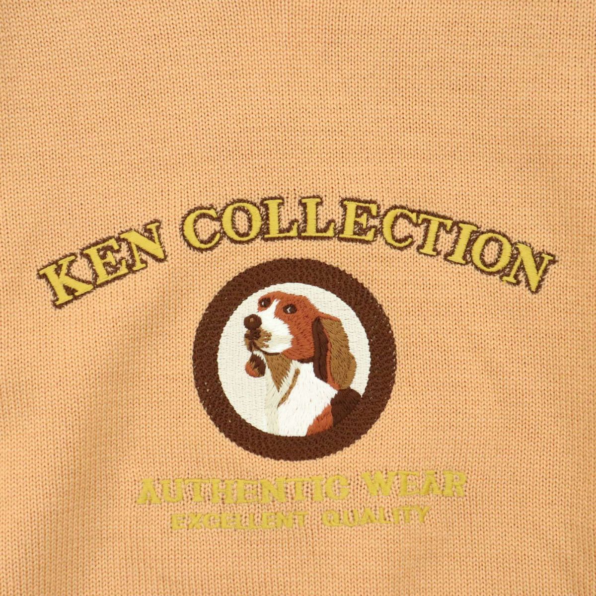 【新品 未使用】 KEN COLLECTION ケンコレクション 石津謙介 ウール100％ 犬 刺繍 ニット セーター Sz.M　メンズ 日本製　A3T13175_B#K_画像3