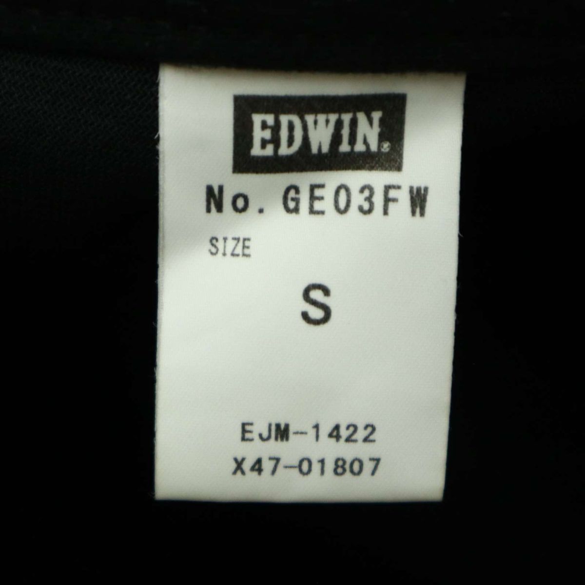 EDWIN エドウィン GE03FW WILD FIRE★ 防風 防寒 裏起毛 ストレッチ デニム パンツ ジーンズ Sz.S　メンズ 黒　A3B05236_B#Q_画像9