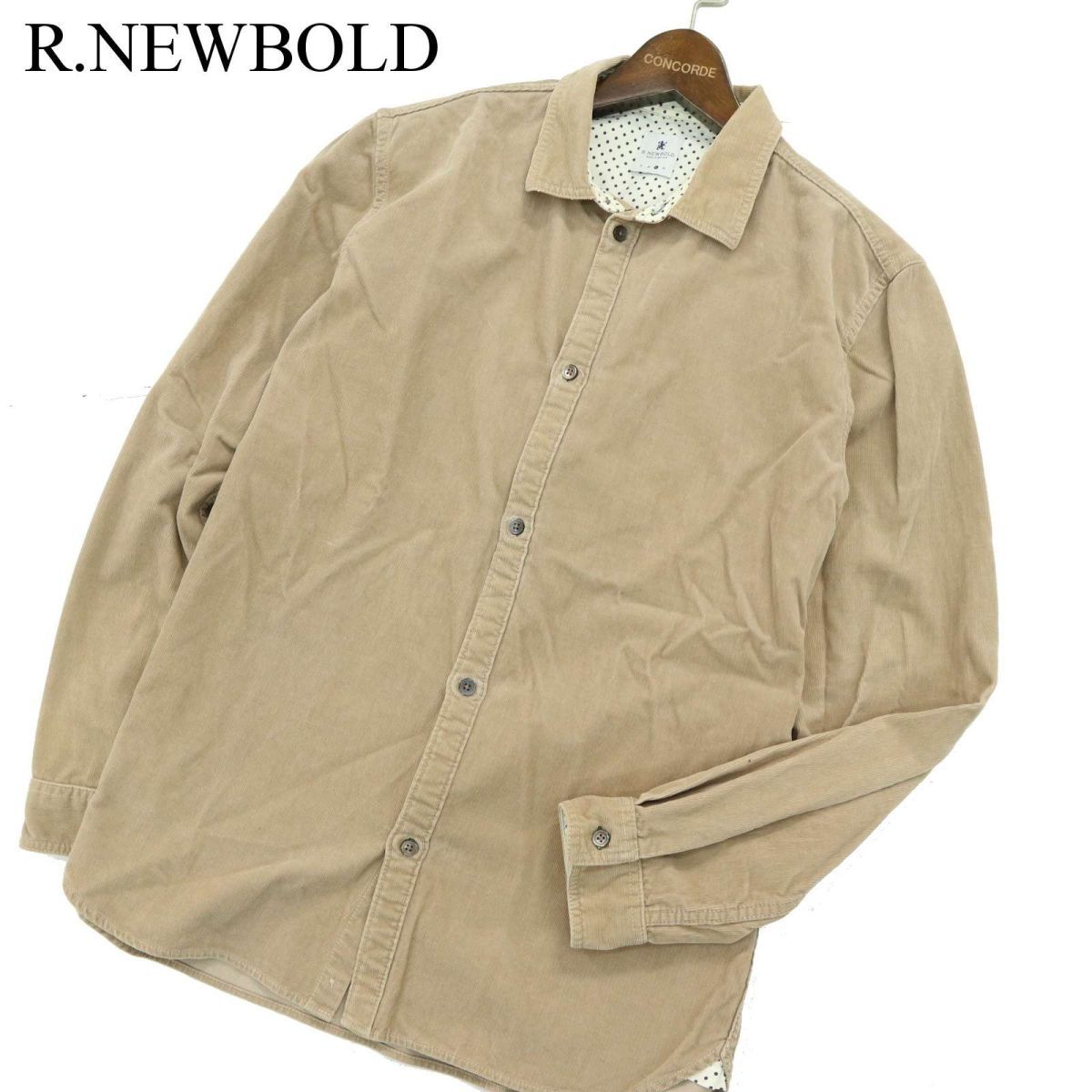 R.NEWBOLD ポールスミス 秋冬 コーデュロイ★ ドット使い 長袖 シャツ Sz.L　メンズ　A3T13492_B#B_画像1