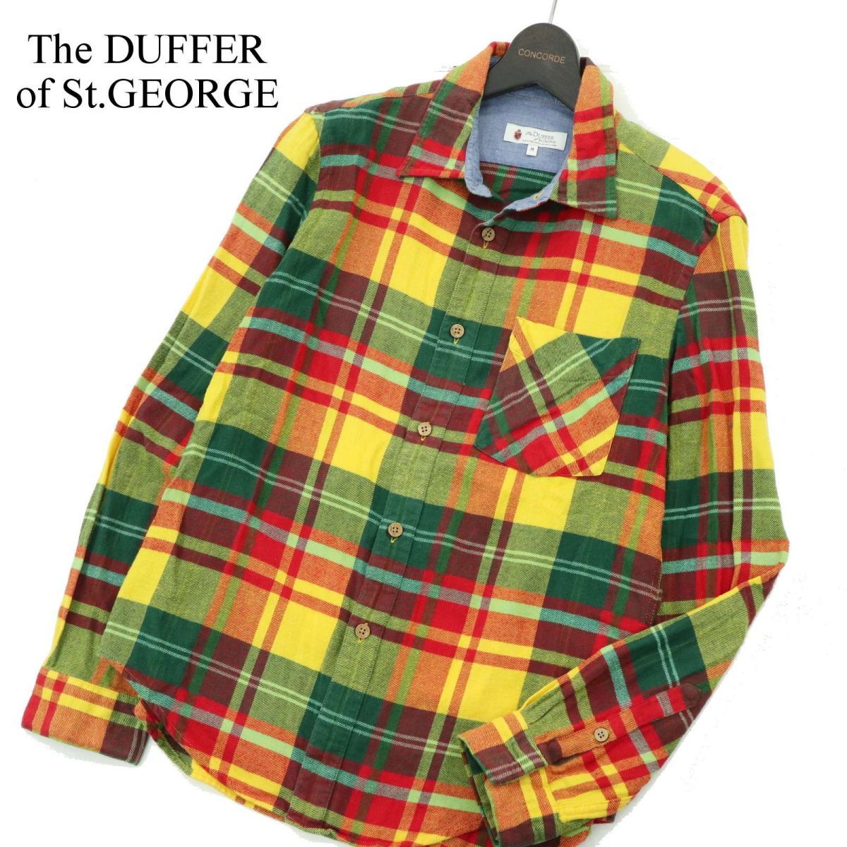 The DUFFER of St.GEORGE ダファー オブ セントジョージ 秋冬 インド綿★ 長袖 チェック ネル シャツ Sz.M　メンズ　A3T13481_B#B_画像1