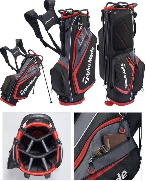 新品 TaylorMade/テーラーメイド セレクトプラス スタンドキャディバッグ 9型 47インチ対応 JJJ45 黒赤 ゴルフバック_画像7