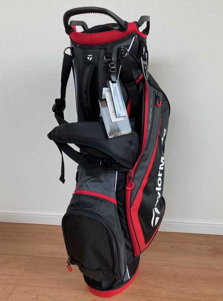 新品 TaylorMade/テーラーメイド セレクトプラス スタンドキャディバッグ 9型 47インチ対応 JJJ45 黒赤 ゴルフバック_画像3