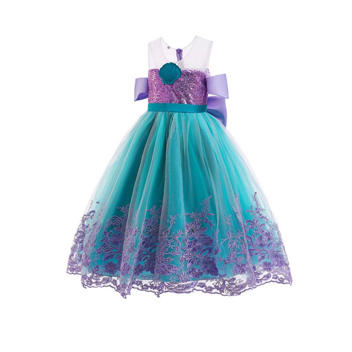 新品　プリンセス　アリエル　女の子　ドレス カラードレス ハロウィンパーティ　クリスマスプレゼント　お誕生日プレゼント　100cm