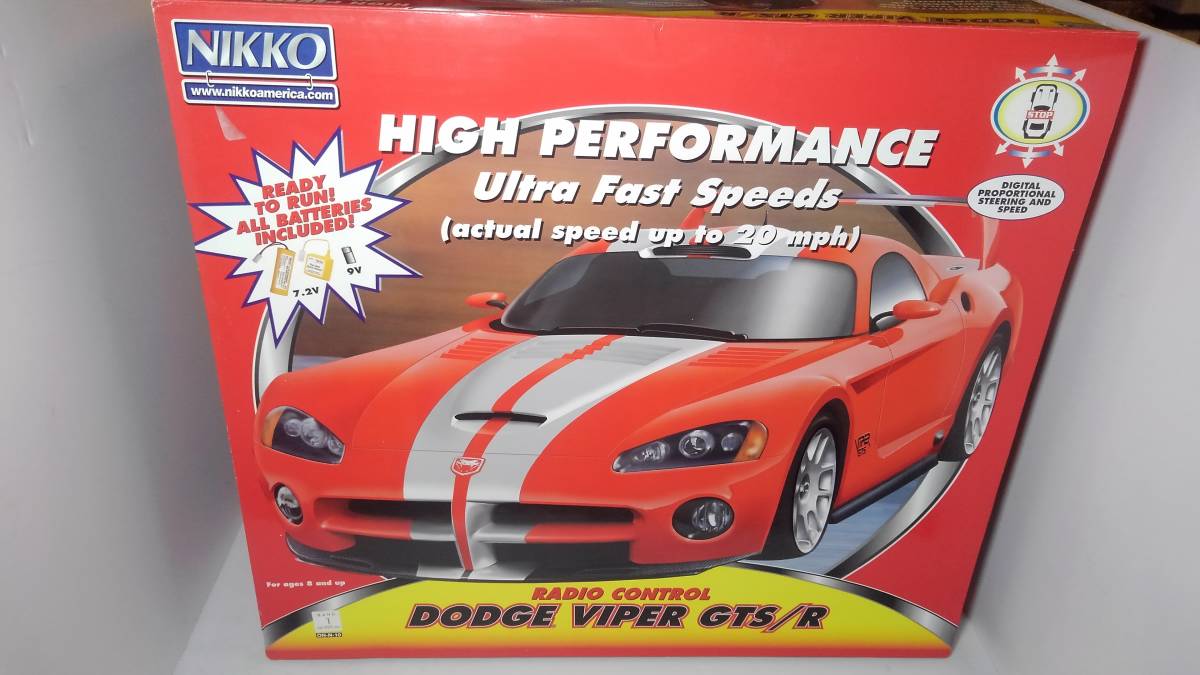 #NIKKO/ Nikko made *DODGE VIPER GTS/R*1:10* unopened storage goods * one owner * rare * roof . abrasion equipped * decal . beautifully ... not 