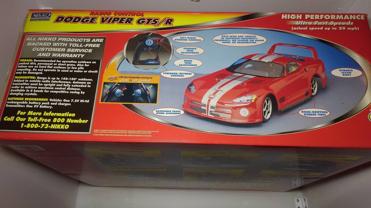 #NIKKO/ Nikko made *DODGE VIPER GTS/R*1:10* unopened storage goods * one owner * rare * roof . abrasion equipped * decal . beautifully ... not 