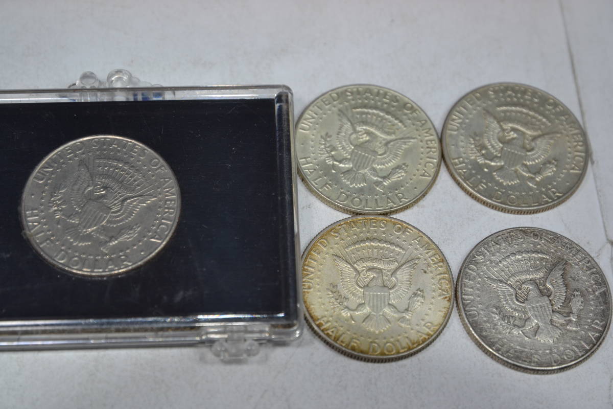 身辺整理・USA19６４年ケネデイハーフダラー銀９００銀貨10枚_画像3