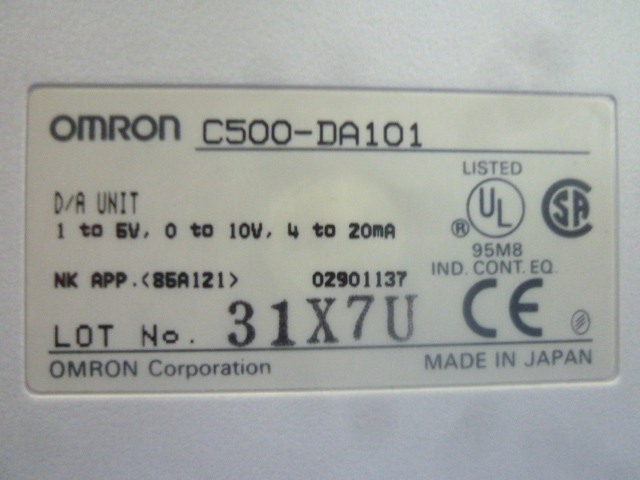 中古現状渡品 OMRON D/A UNIT C500-DA101 アナログ出力ユニット オムロン その4_画像2