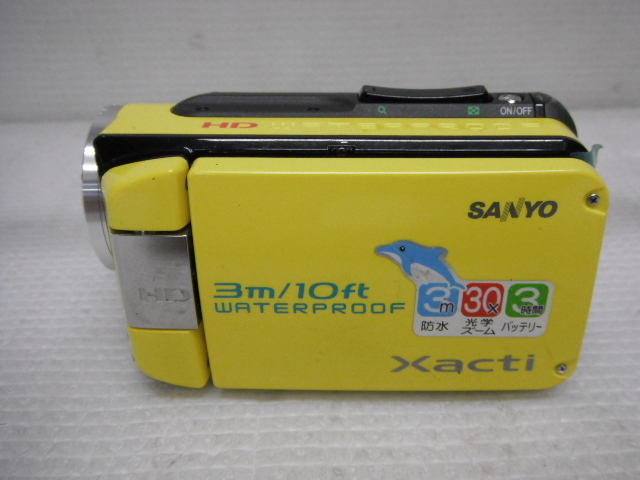 SANYO サンヨー Xacti ザクティ DMX-WH1 ハイビジョンデジタルビデオカメラ イエロー 防水 本体のみ 2009年製 動作確認済 B6-A