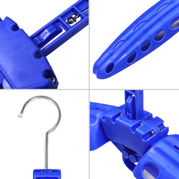 ウェットスーツハンガー 折り畳みワンタッチ開閉式幅広ウイングハンガー型崩れ防止 ブルー青 サーフィン 5×3mmセミドライ_画像7