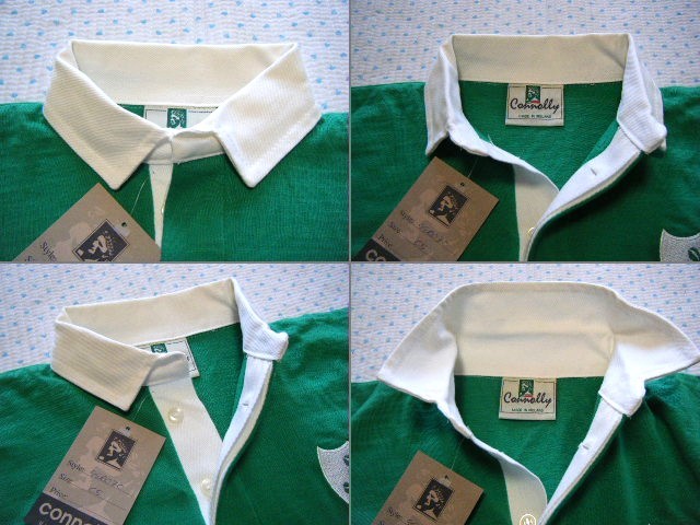 コノリー　Connolly　IRELAND　カジュアルスポーツ用ラグビータイプシャツ・ポロシャツ 緑系　サイズ 140㌢相当　綿素材　＠アイルランド製_画像6