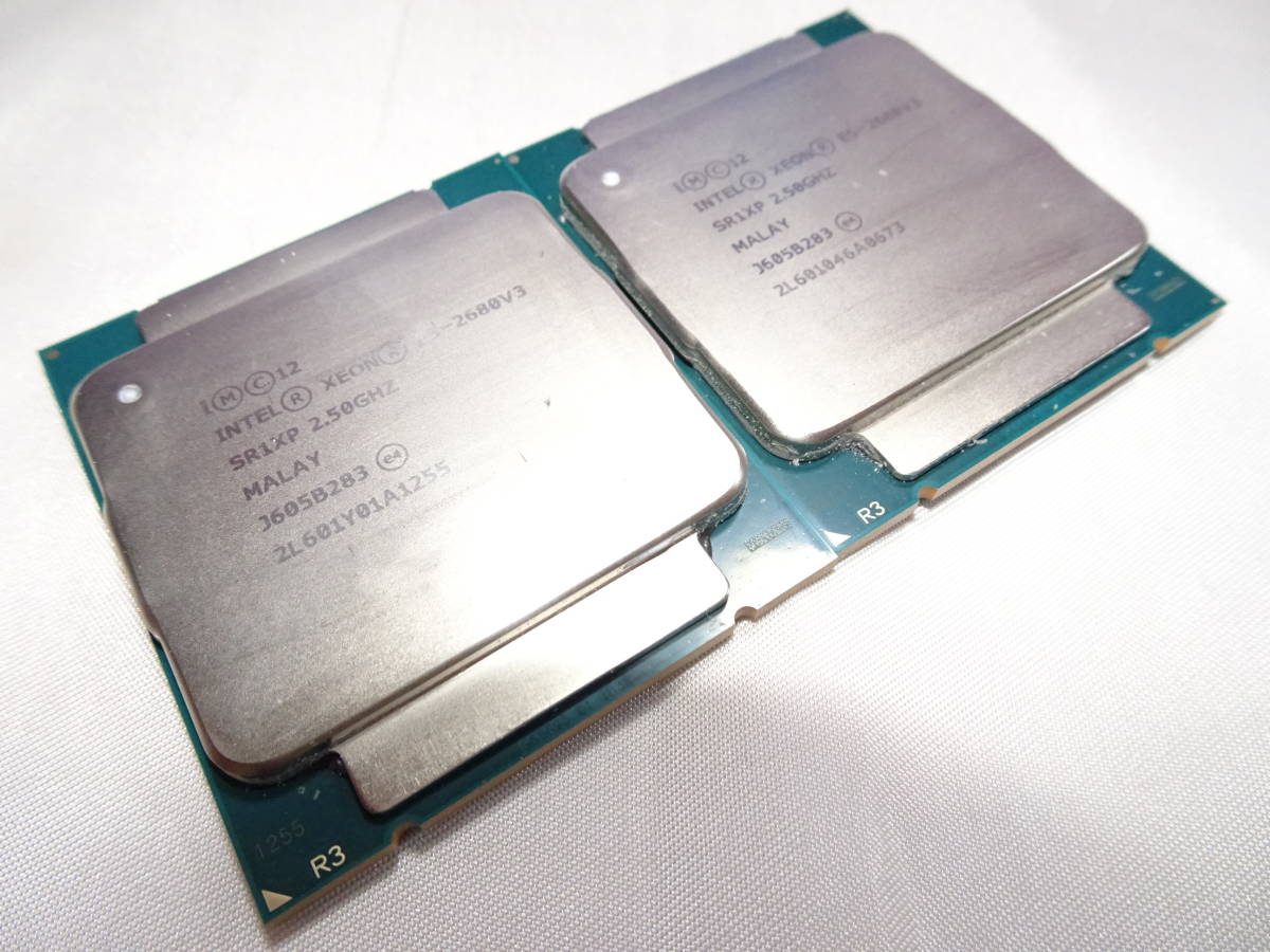 美品 インテル Intel Xeon プロセッサー E5-2680 v3 2.50GHz SR1XP LGA2011-3 2個セット 動作検証済 1週間保証_画像1