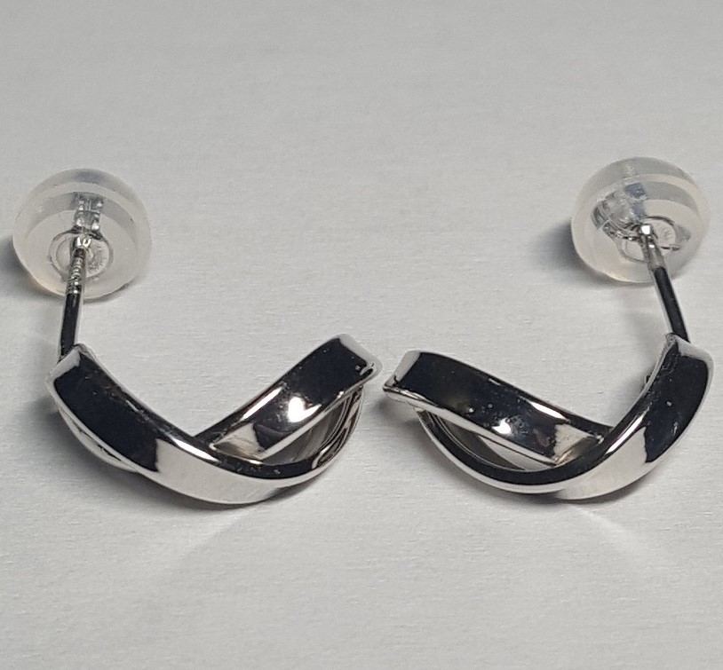 [ new goods ]pt900/ platinum / plate type/k Rossi ng/ half hoop earrings 