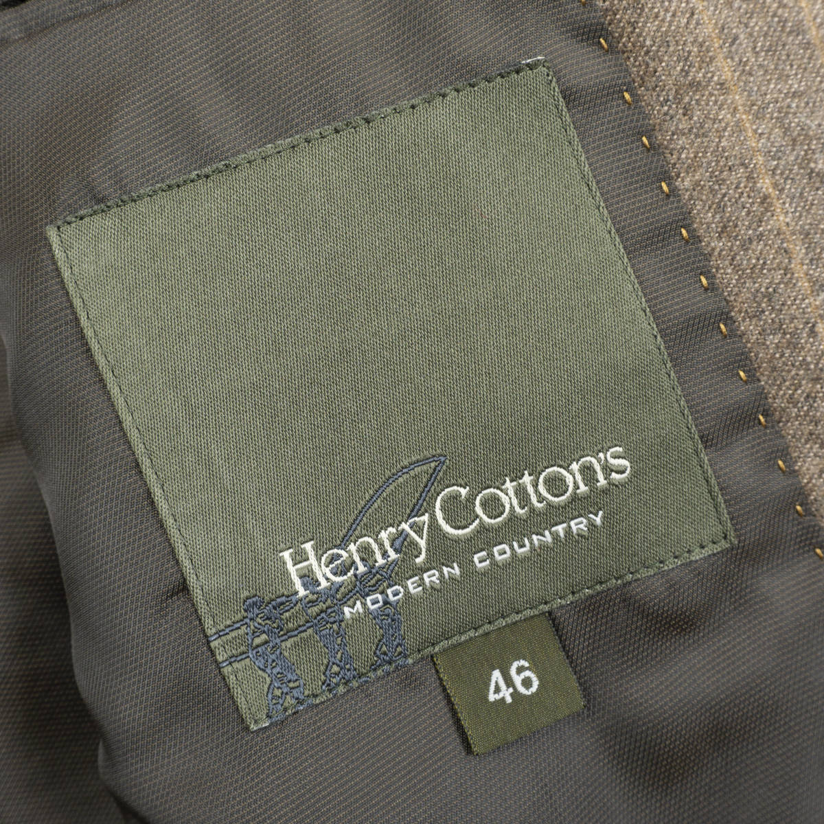 上質フランネルウールジャケット『Henry Cotton's』46(M相当) ブラウン ダーバン ヘンリーコットンズ メンズ 管理1168_画像5