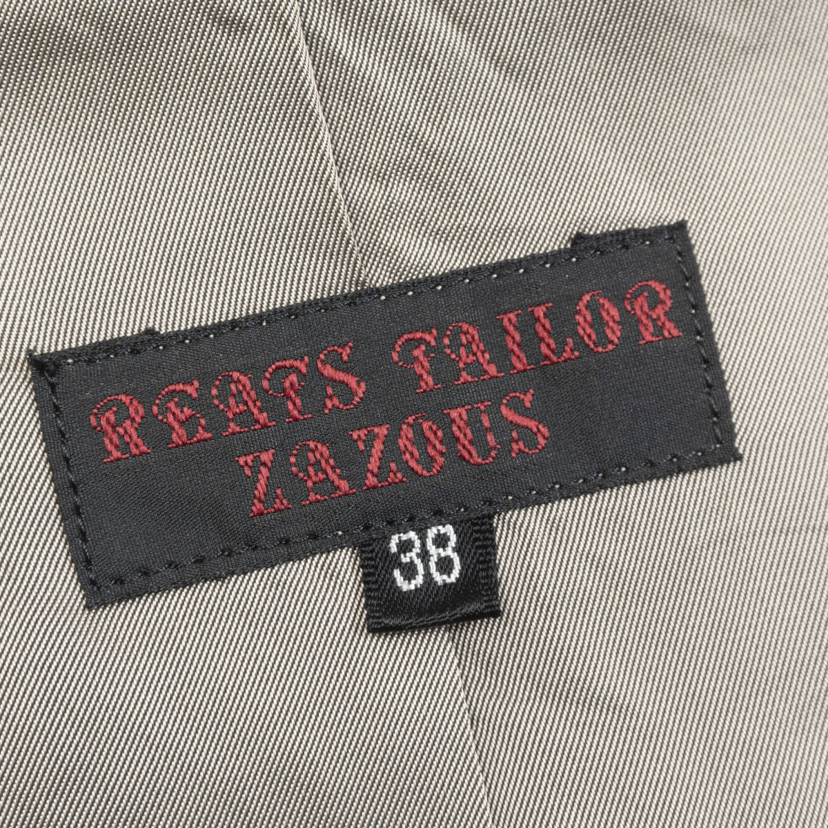 REATS TAILOR ZAZOUS トレンチコート 38(M相当) オリーブ ステンカラー 日本製 リーツテイラーザズー メンズ 管理2110205_画像6