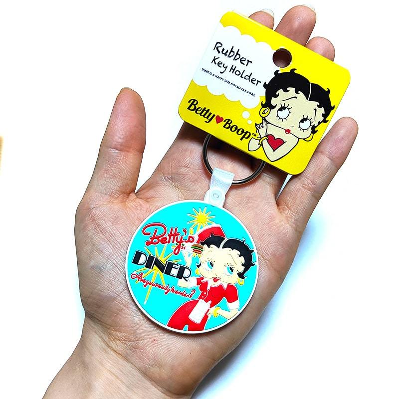 キーホルダー Betty Boop ベティ・ブープ ラバー キーリング DINER レトロ かわいい アメリカン 雑貨 レディース ストラップ_画像3