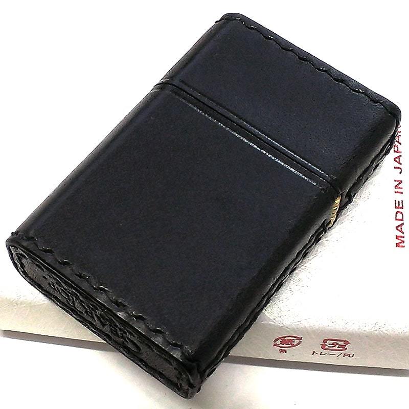  oil lighter gear top leather to coil black made in Japan lighter book@ cow leather black GEAR TOP -ply thickness good-looking stylish domestic production goods men's 