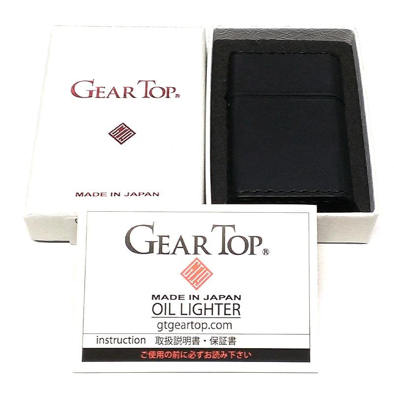  oil lighter gear top leather to coil black made in Japan lighter book@ cow leather black GEAR TOP -ply thickness good-looking stylish domestic production goods men's 