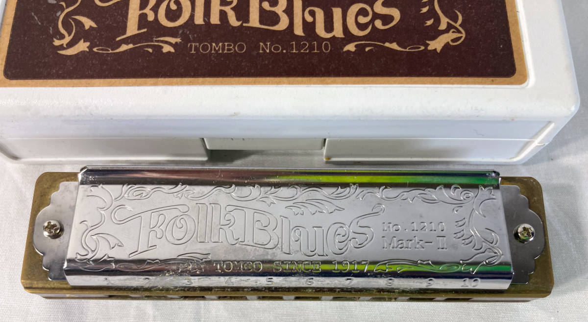 ハーモニカ ブルースハープ TOMBO トンボ FolkBlues Mark-II A 音楽 アコースティック 楽器 管楽器 ブルース ケース付 【1120.11】_画像2