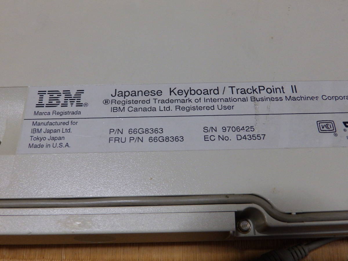IBM キーボード　5576-C01　Japanese Keyboard / TrackPoint Ⅱ　PS2接続　使用出来るもジャンク扱い_画像6
