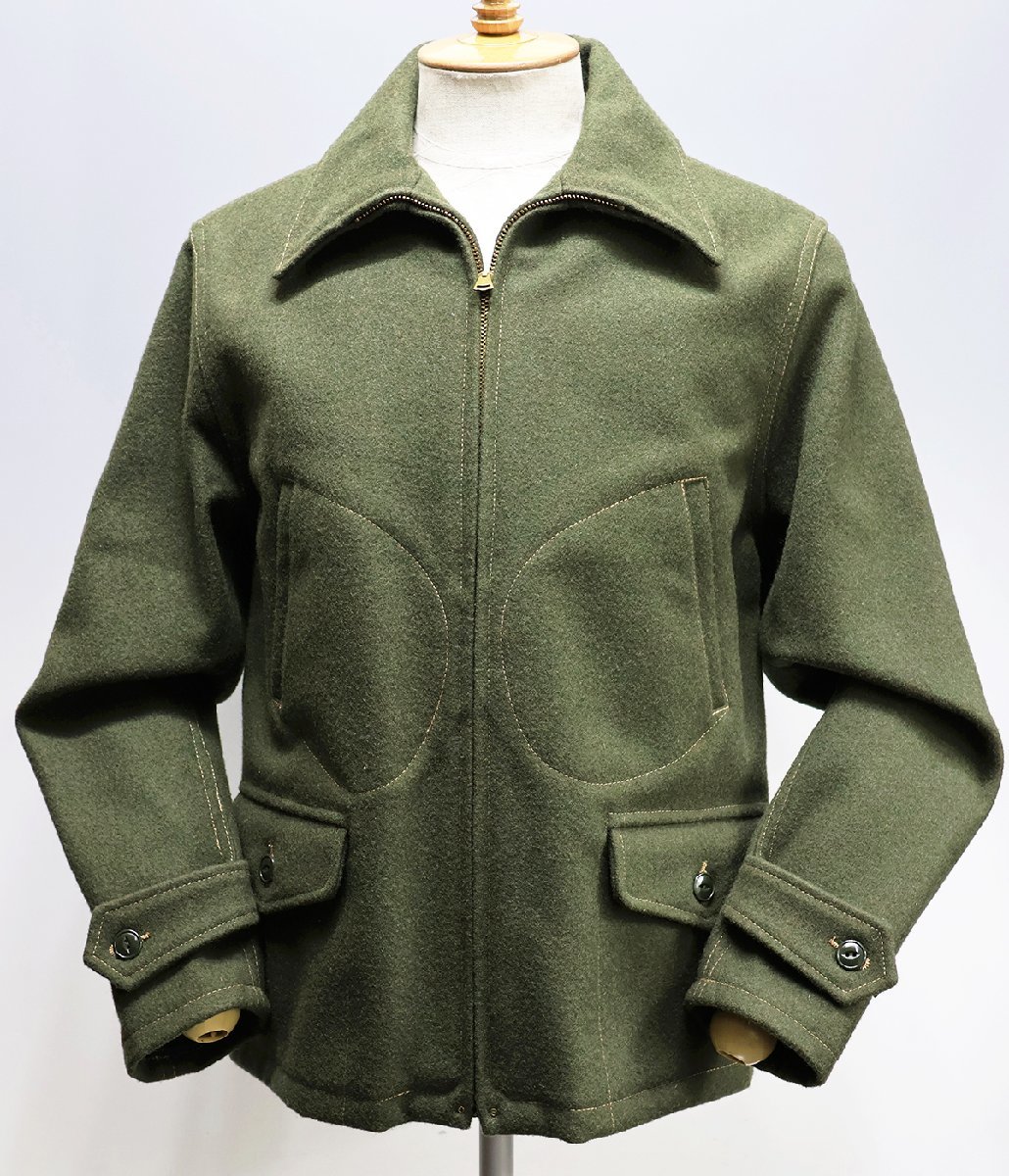 cushman (クッシュマン) Melton Hunting Jacket / メルトン ハンティングジャケット Lot 21136 極美品 オリーブ size M / ゲームポケット_画像2