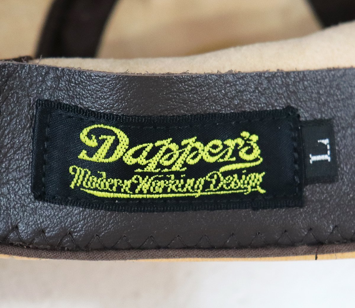 Dapper's (ダッパーズ) 40's Style Horsehide Leather Casquette / ホースハイド レザーキャスケット Lot 1592 未使用品 ナチュラル sizeL_画像6