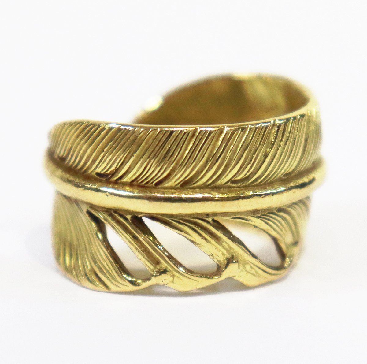 WINGROCK (ウイングロック) 18K FEATHER RING / 全金 フェザーリング 美品【16号】/ K18 / ゴールド_画像2