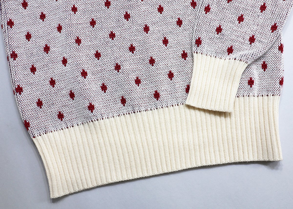 DryBones (ドライボーンズ) Jacquard Sweater “Argyle” / ジャガードセーター アーガイル 美品 ホワイト × ネイビー size 36(S)_画像5