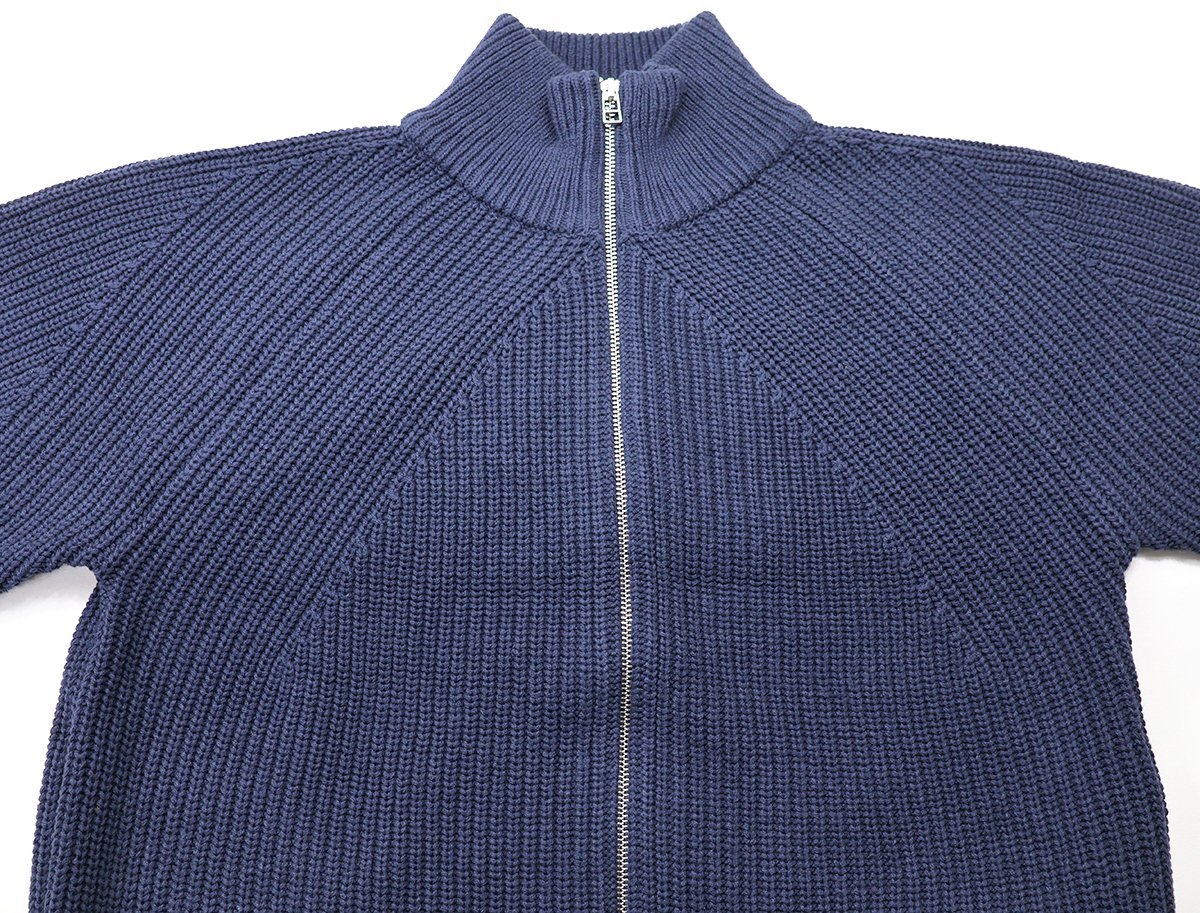 BEAMS Lights ( Beams laitsu) Full Zip Sweater / full Zip sweater navy size M / knitted 