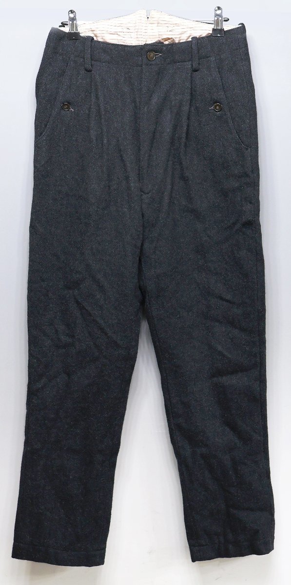 Johnbull (ジョンブル) Hi-Back Style Wool Trousers / ハイバックスタイル ウールトラウザー 美品 ブラック size S / ワークパンツ_画像2