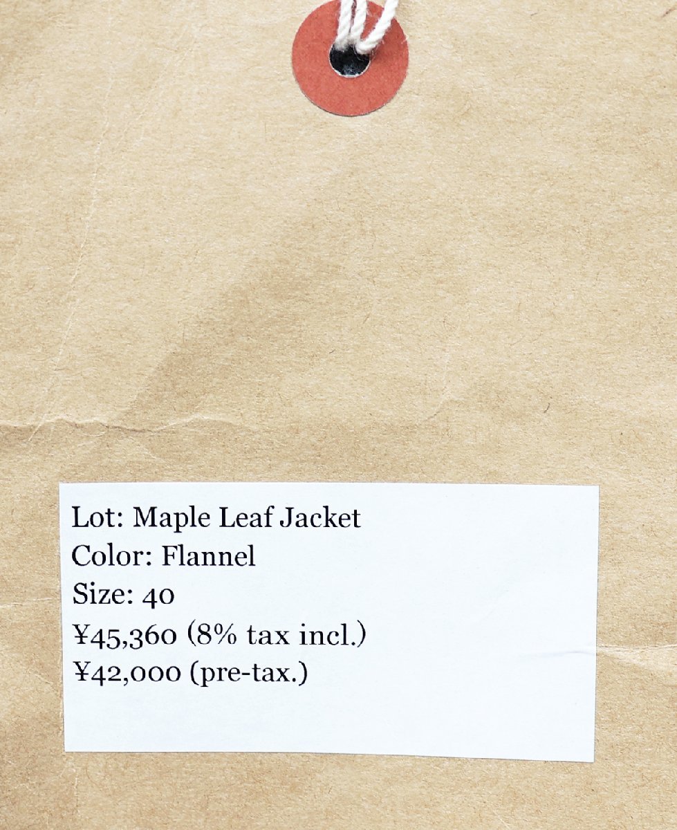 Workers K&T H MFG Co (ワーカーズ) Maple Leaf Jacket Flannel / メイプルリーフジャケット フランネル 未使用品 グレー size 40(L)_画像8