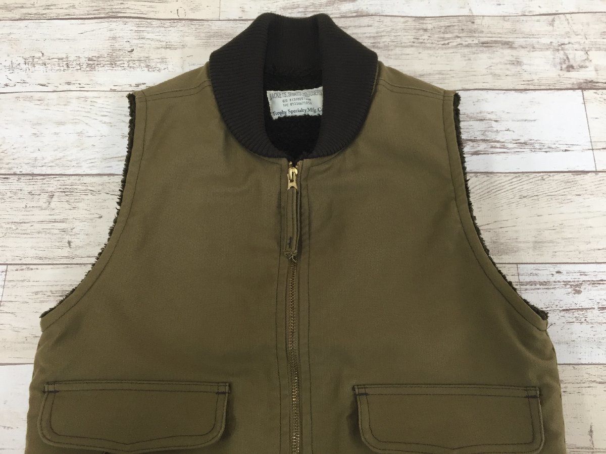 129BH TROPHY CLOTHING Utility Storm Vest トロフィークロージング ベスト ボア【中古】_画像3