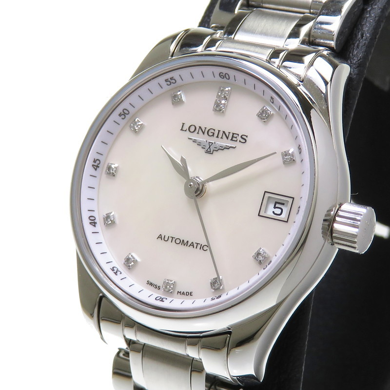 【国内発送】 L2.128.4.87.6 LONGINES/ロンジン マスターコレクション レディース ホワイト 自動巻き/オートマ ステンレススチール/シェル 腕時計 12PD その他