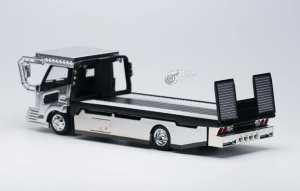 即決・送料無料！ Micro Turbo PEAKO ピーコ 1/64 デコトラ 積載車 キャリアカー メタリッククロームCustom Flatbet tow 新品・未使用品_画像3