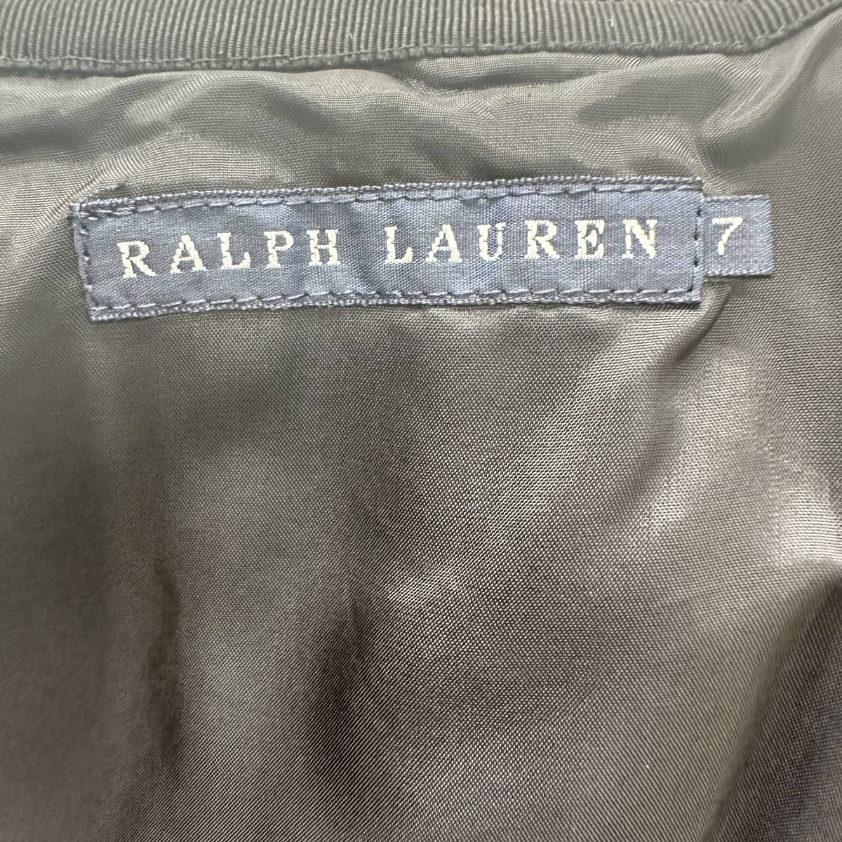 【美品】RALPH LAUREN チェック柄 スカート タータンチェック 7号サイズ グリーン×ネイビー 定番柄 ラルフローレン (H609）_画像5