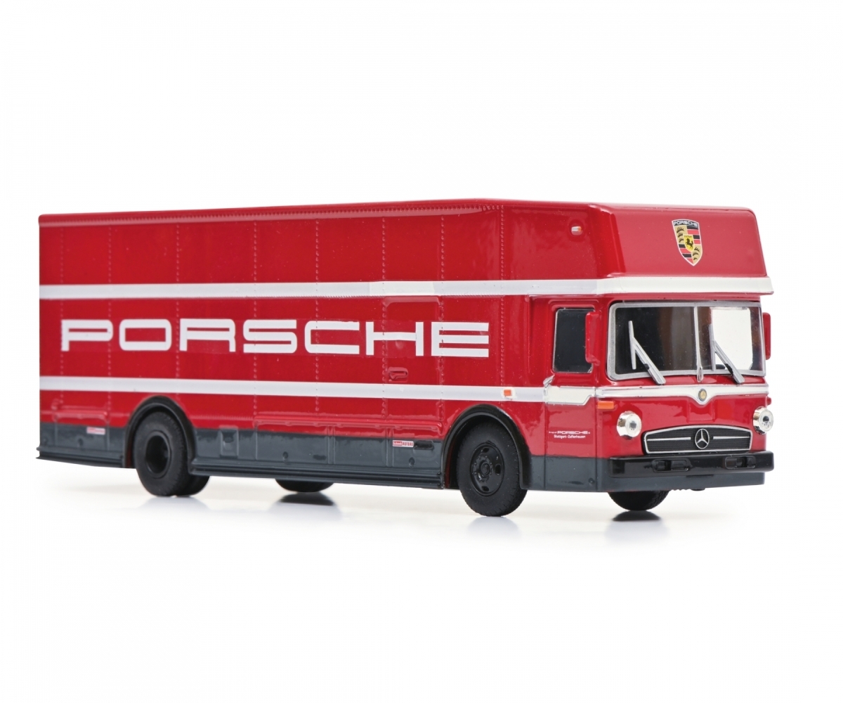  Schuco 1/64 Mercedes Benz Len Transporter Porsche красный Schuco Mercedes-Benz O 317 Renntransporter Porsche RED