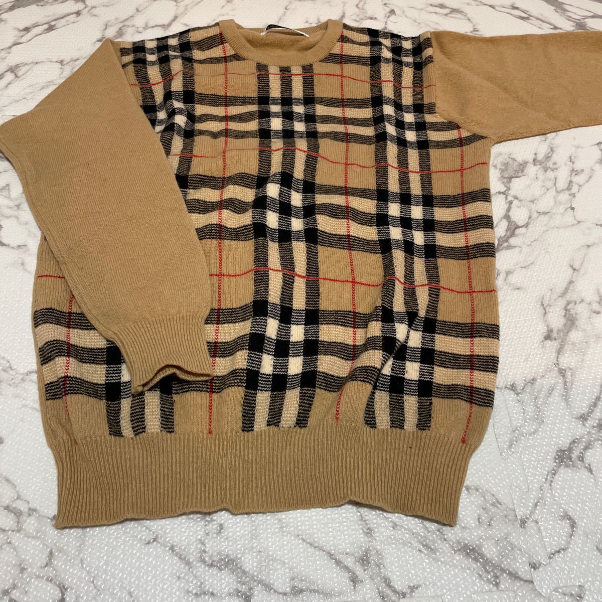 ★BURBERRY バーバリー　ニットセーター ニット セーター ノバチェック　トップス　メンズ　40サイズ_画像1