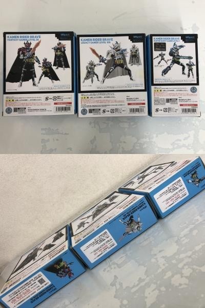 バンダイ S.H.Figuarts 仮面ライダーブレイブ ハンタークエストゲーマーLv5 ファンタジーゲーマーLv50 レガシーゲーマーLv100 い570-24a_画像2