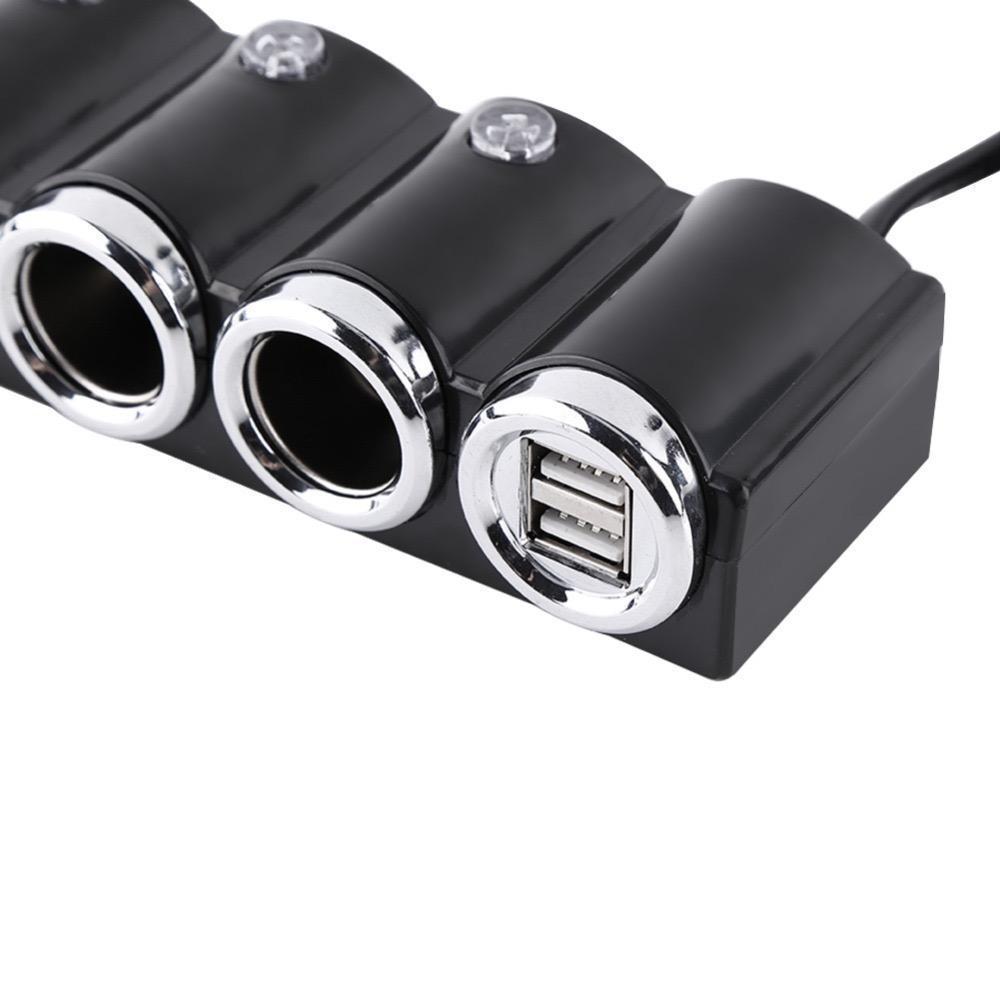 シガーソケット USB 4 ポートカーチャージャー 分配器 充電 車 安全 電源 車内 アクセサリー 最新 高速充電 高品質 便利 増設 LED 13