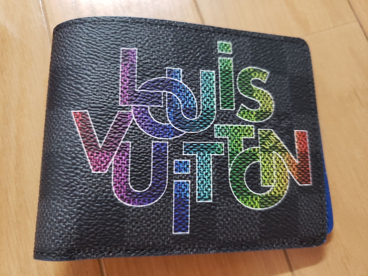 激レア未使用 ルイヴィトン ダミエグラフィット LOUIS VUITTON 二つ折り財布 ポルトフォイユ ウォレット ミュルティブル 直営店購入正規品_画像1